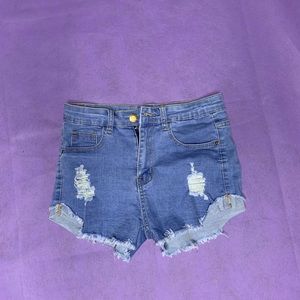 Small Light blue denim mini shorts